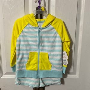 Wonder Nation baby and toddler French Terry Swim Cover Up 2 piece set; size 3T